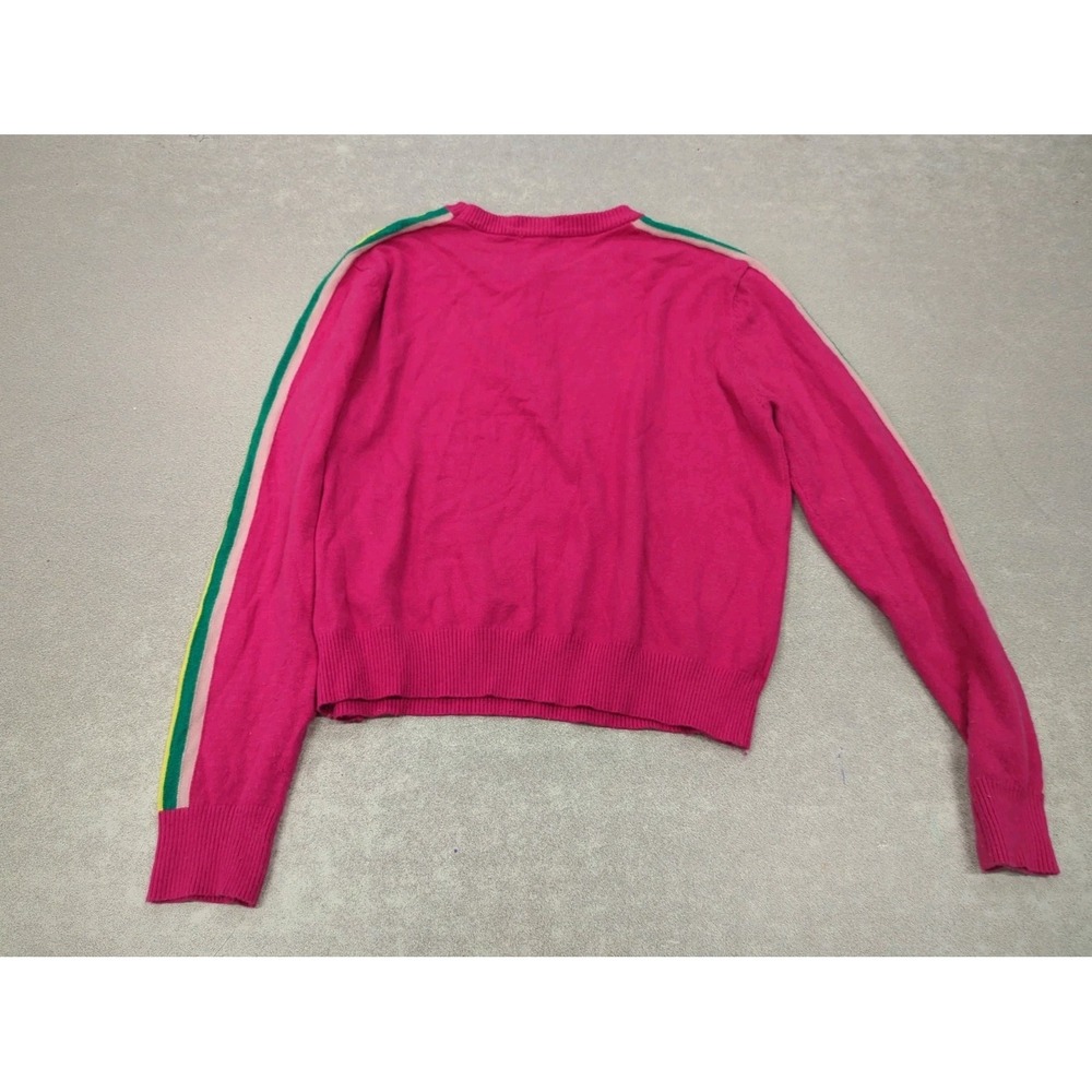 THML Pink Knit Sweater Side Stripe Sleeve Crewneck Womens S Blockcore Streetwear